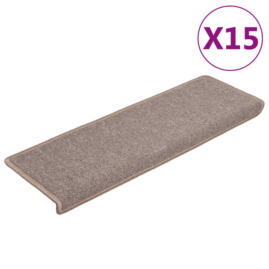 Trapmatten 15 st 65x21x4 cm lichtbruin met rechthoekige rand is nu te koop bij PeponiXL, paradijselijk wonen!