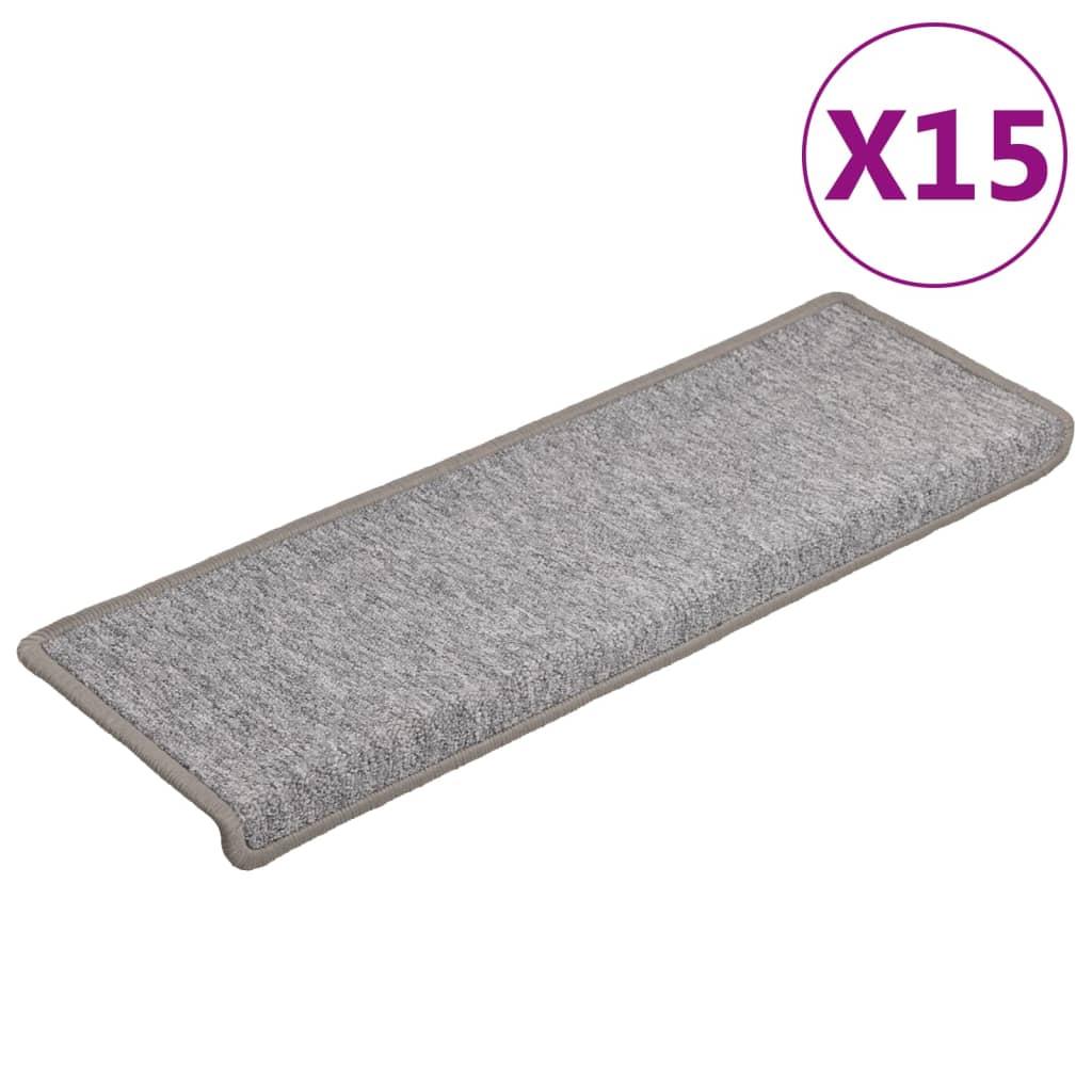 Trapmatten 15 st 65x21x4 cm lichtgrijs met rechthoekige rand is nu te koop bij PeponiXL, paradijselijk wonen!