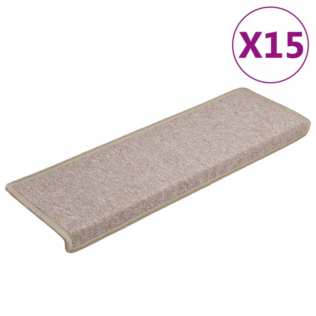 Trapmatten 15 st 65x21x4 cm Taupe Rechthoekige Rand is nu te koop bij PeponiXL, paradijselijk wonen!