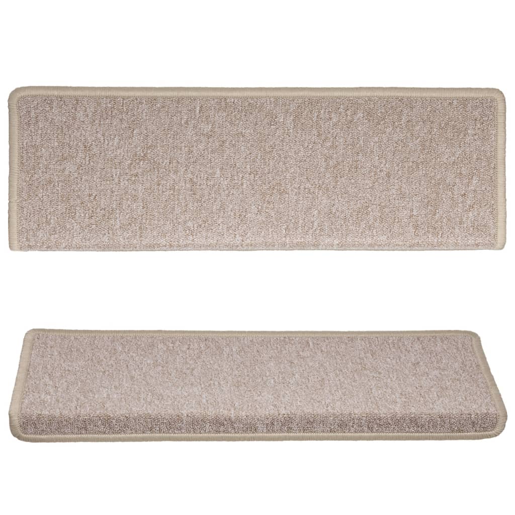 Trapmatten 15 st 65x21x4 cm Taupe Rechthoekige Rand is nu te koop bij PeponiXL, paradijselijk wonen!