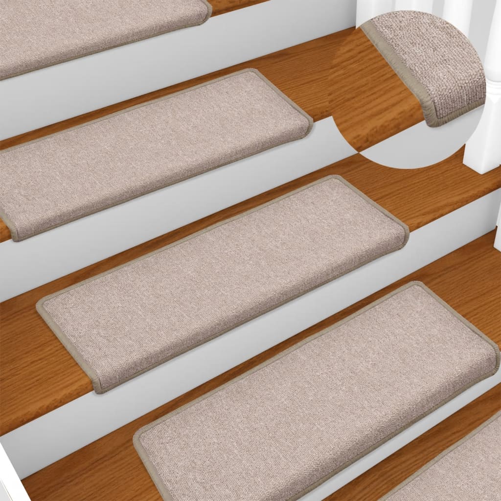 Trapmatten 15 st 65x21x4 cm Taupe Rechthoekige Rand is nu te koop bij PeponiXL, paradijselijk wonen!