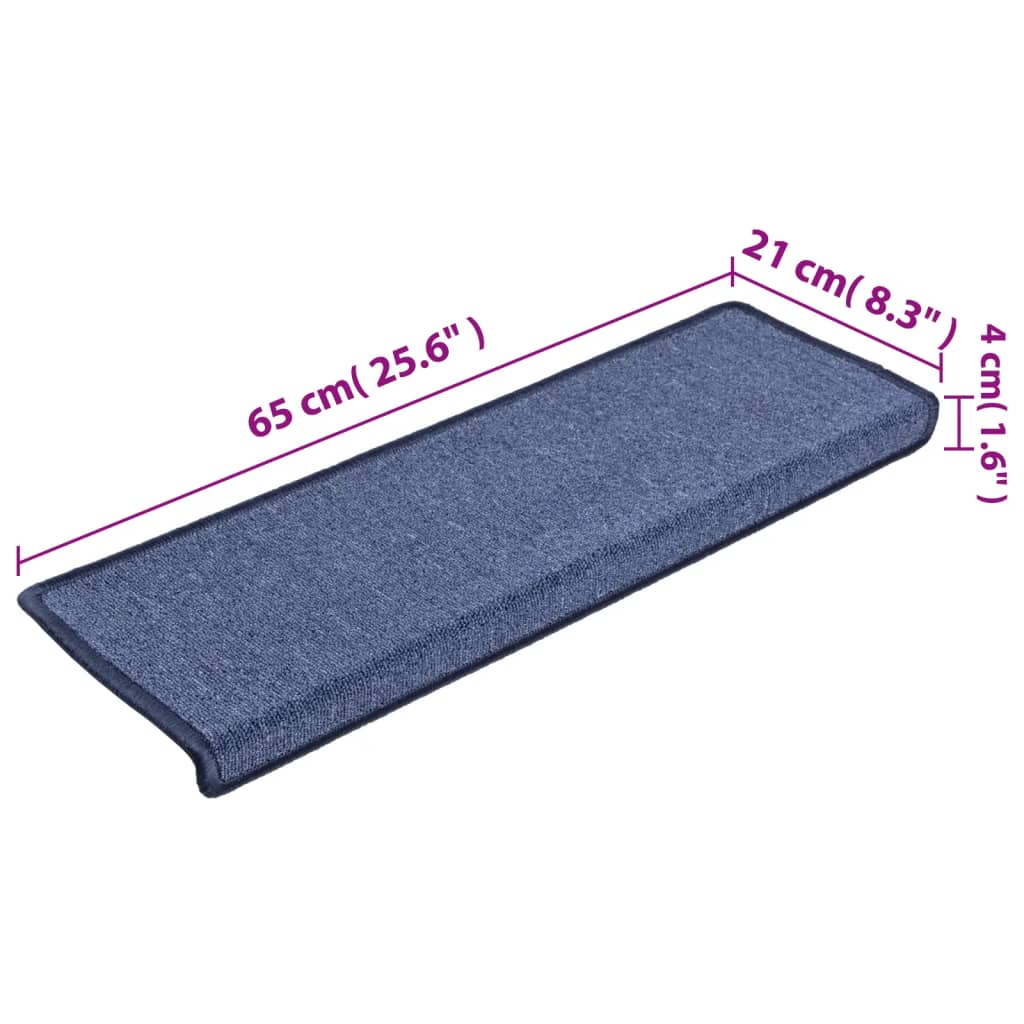 Trapmatten 15 st 65x21x4 cm Blauw Rechthoekige Rand is nu te koop bij PeponiXL, paradijselijk wonen!