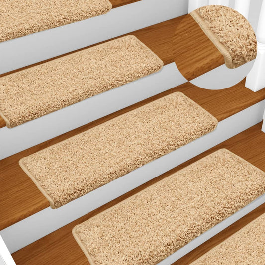 Trapmatten 15 st 65x21x4 cm crème met rechthoekige rand is nu te koop bij PeponiXL, paradijselijk wonen!