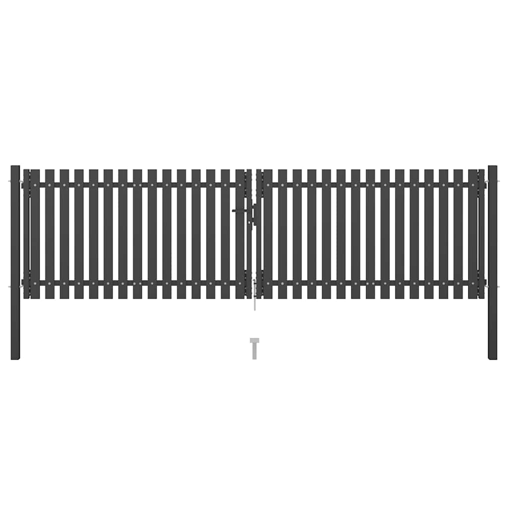 Tuinhekpoort staal 400x75 cm antraciet is nu te koop bij PeponiXL, paradijselijk wonen!