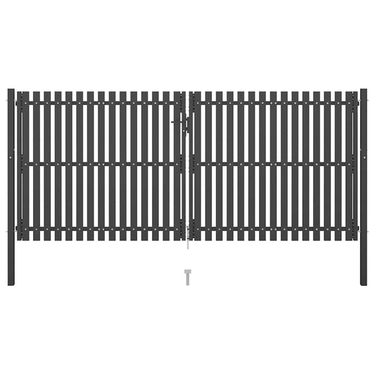 Tuinpoort staal 400x150 cm antraciet is nu te koop bij PeponiXL, paradijselijk wonen!