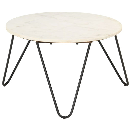 Salontafel 65x65x42 cm echt steen met marmeren textuur wit is nu te koop bij PeponiXL, paradijselijk wonen!