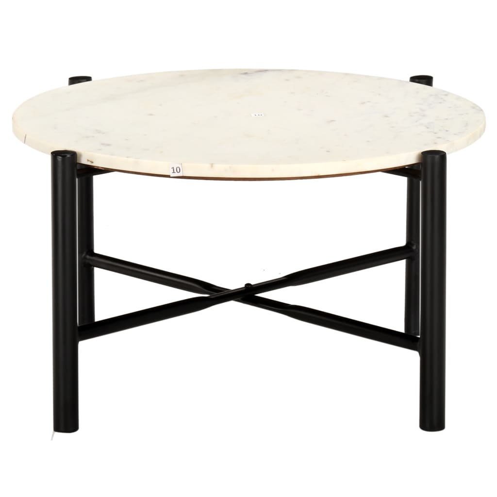 Salontafel 60x60x35 cm echt steen met marmeren textuur wit is nu te koop bij PeponiXL, paradijselijk wonen!