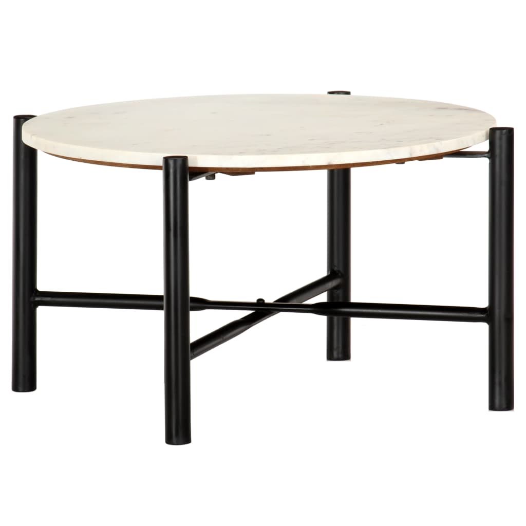 Salontafel 60x60x35 cm echt steen met marmeren textuur wit is nu te koop bij PeponiXL, paradijselijk wonen!