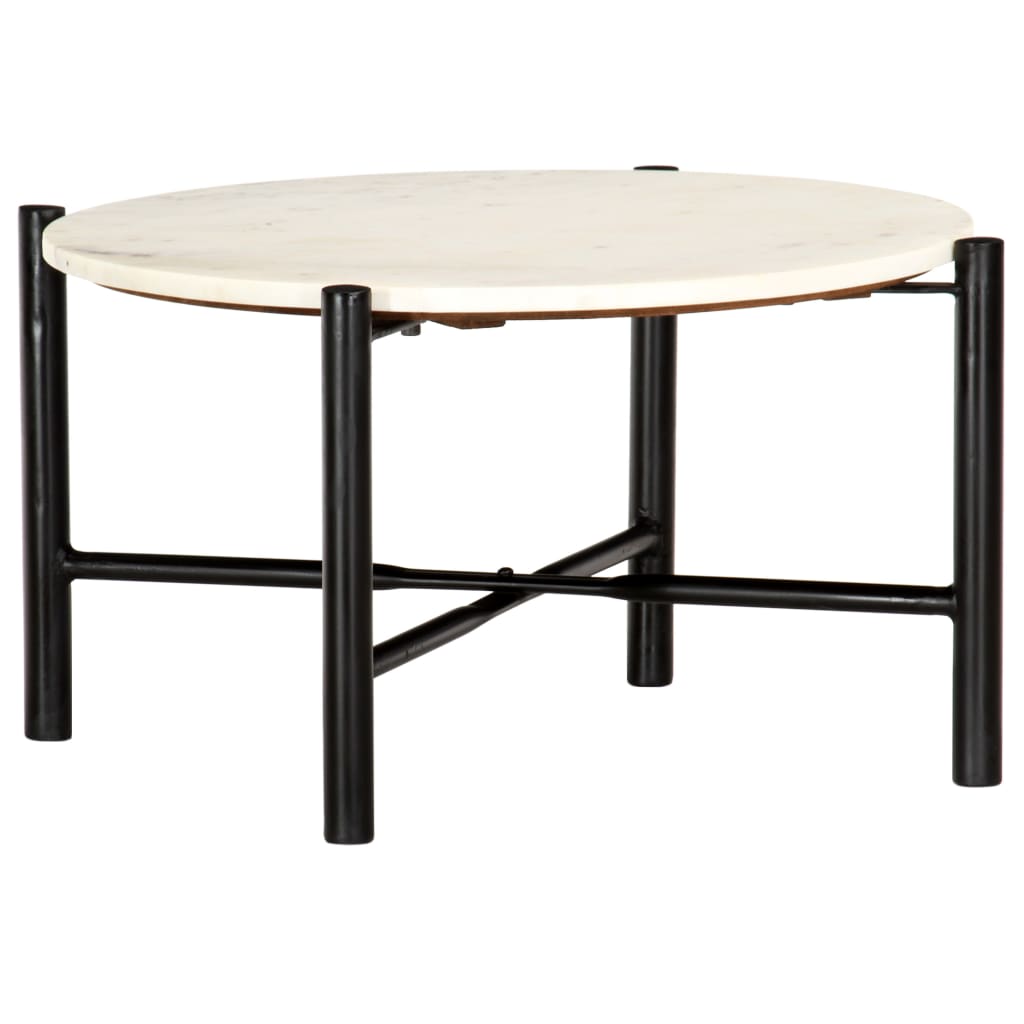 Salontafel 60x60x35 cm echt steen met marmeren textuur wit is nu te koop bij PeponiXL, paradijselijk wonen!