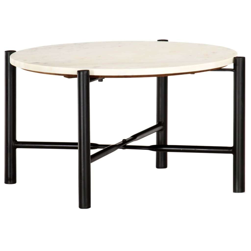 Salontafel 60x60x35 cm echt steen met marmeren textuur wit is nu te koop bij PeponiXL, paradijselijk wonen!