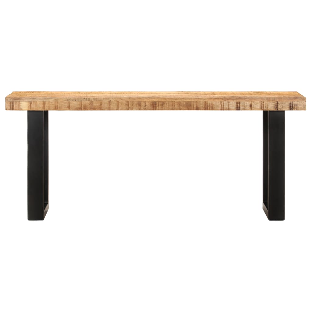 Bankje 110 cm massief ruw mangohout en staal is nu te koop bij PeponiXL, paradijselijk wonen!