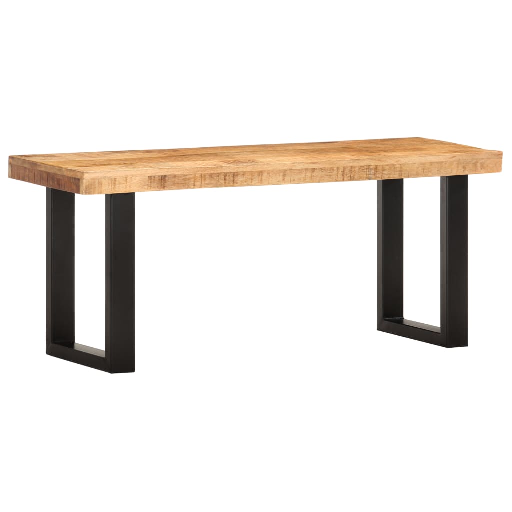 Bankje 110 cm massief ruw mangohout en staal is nu te koop bij PeponiXL, paradijselijk wonen!