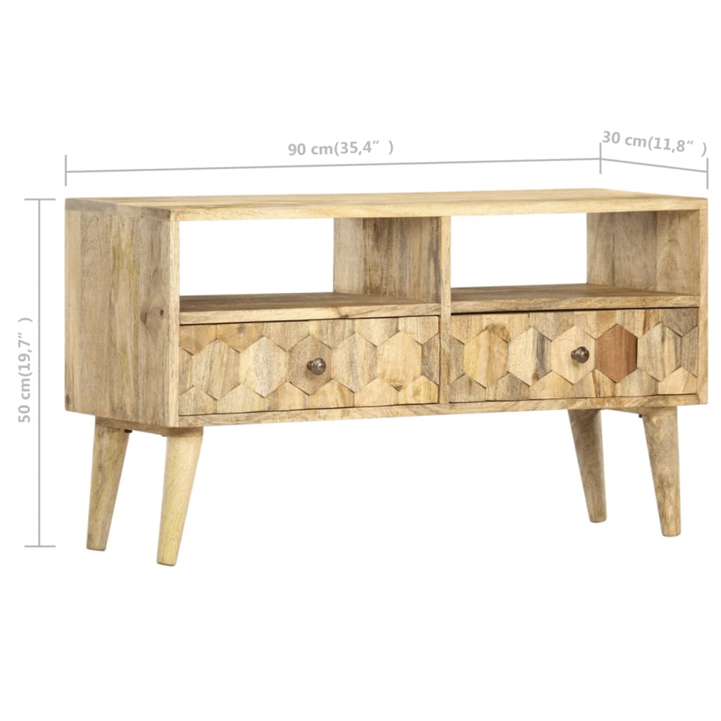 Tv-meubel 90x30x50 cm massief mangohout is nu te koop bij PeponiXL, paradijselijk wonen!
