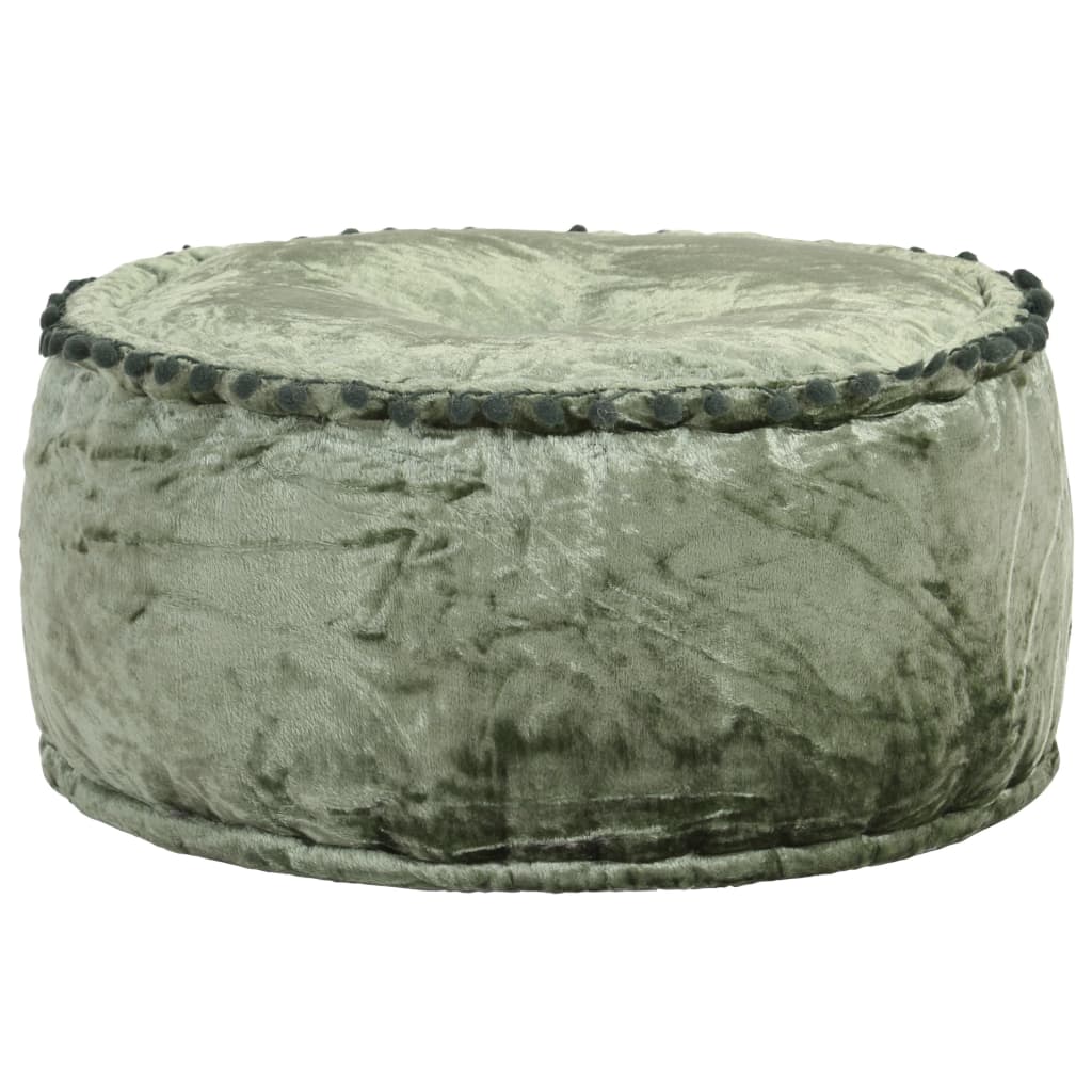 Poef rond 40x20 cm fluweel groen is nu te koop bij PeponiXL, paradijselijk wonen!