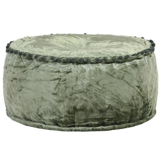 Poef rond 40x20 cm fluweel groen is nu te koop bij PeponiXL, paradijselijk wonen!