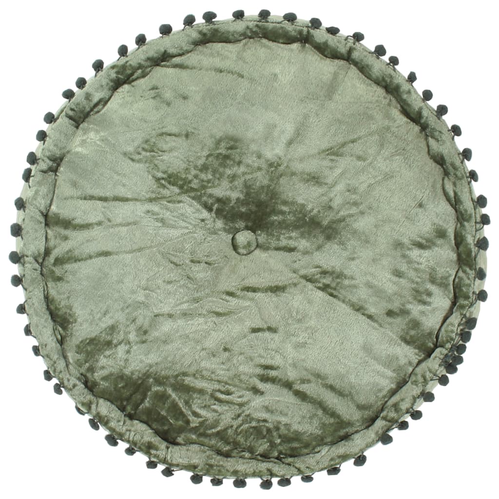Poef rond 40x20 cm fluweel groen is nu te koop bij PeponiXL, paradijselijk wonen!