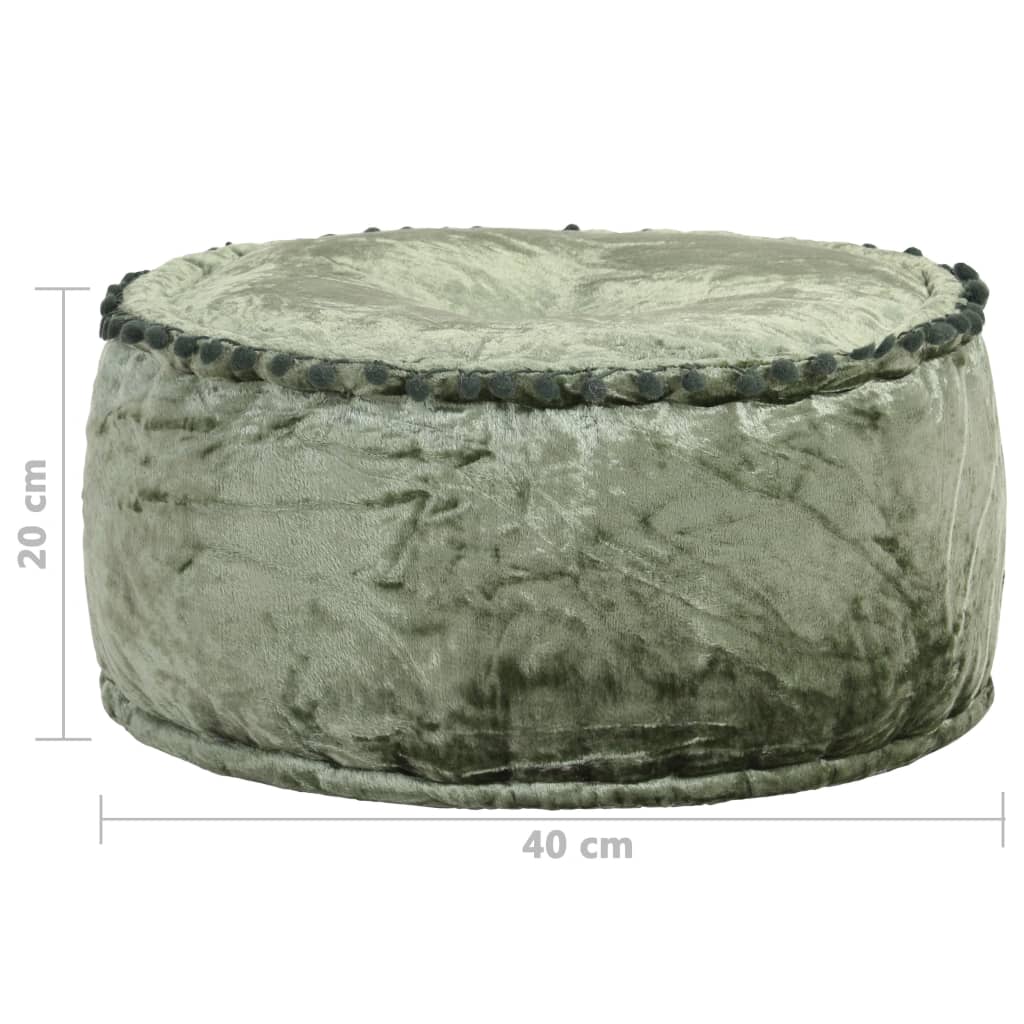 Poef rond 40x20 cm fluweel groen is nu te koop bij PeponiXL, paradijselijk wonen!