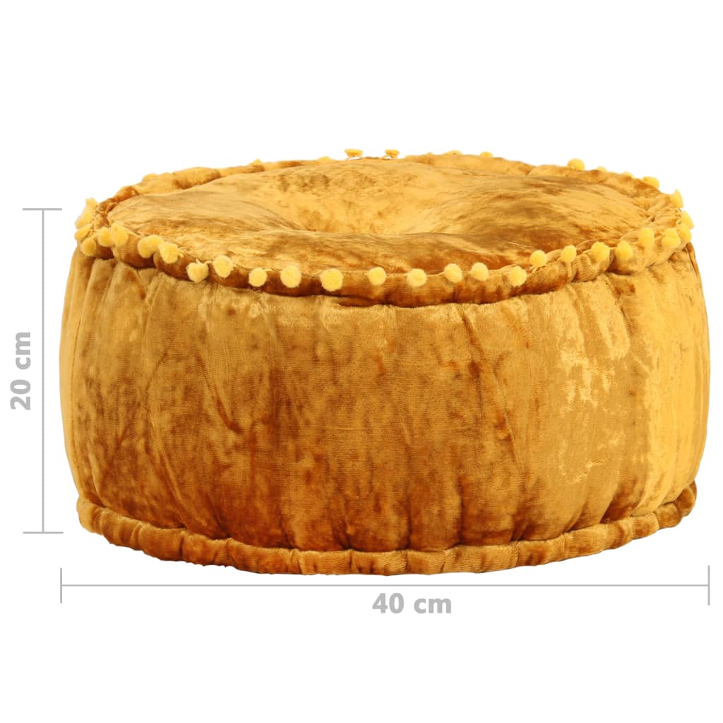 Poef rond 40x20 cm fluweel mosterdkleurig is nu te koop bij PeponiXL, paradijselijk wonen!