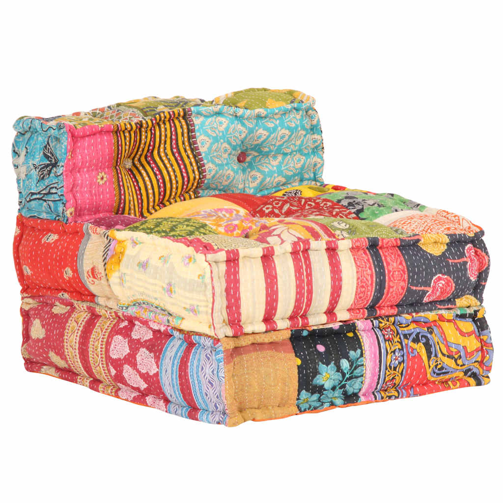Poef modulair stof patchwork is nu te koop bij PeponiXL, paradijselijk wonen!
