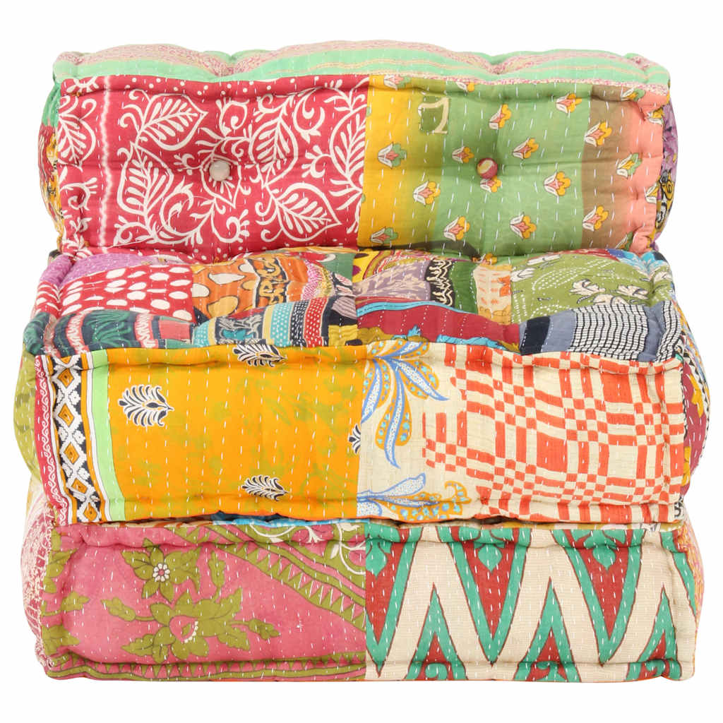 Poef modulair stof patchwork is nu te koop bij PeponiXL, paradijselijk wonen!