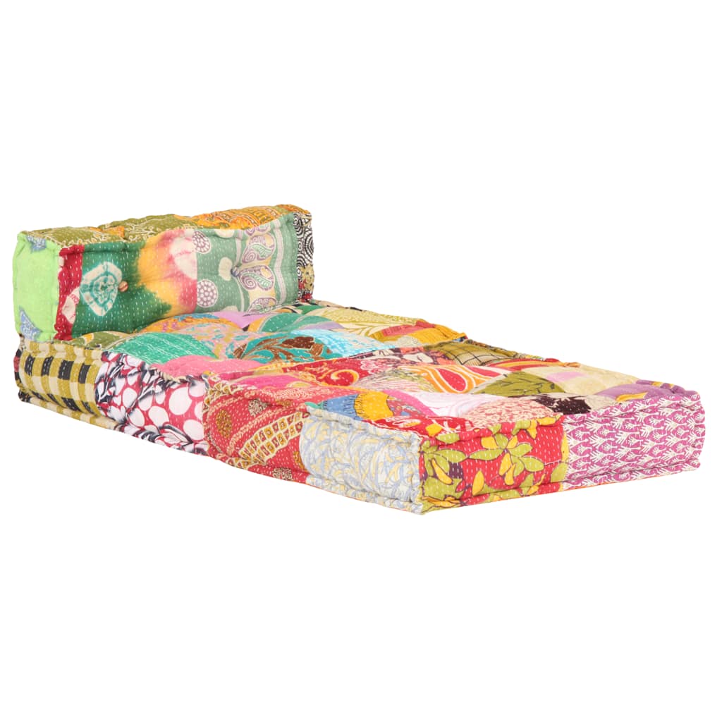 Poef modulair stof patchwork is nu te koop bij PeponiXL, paradijselijk wonen!