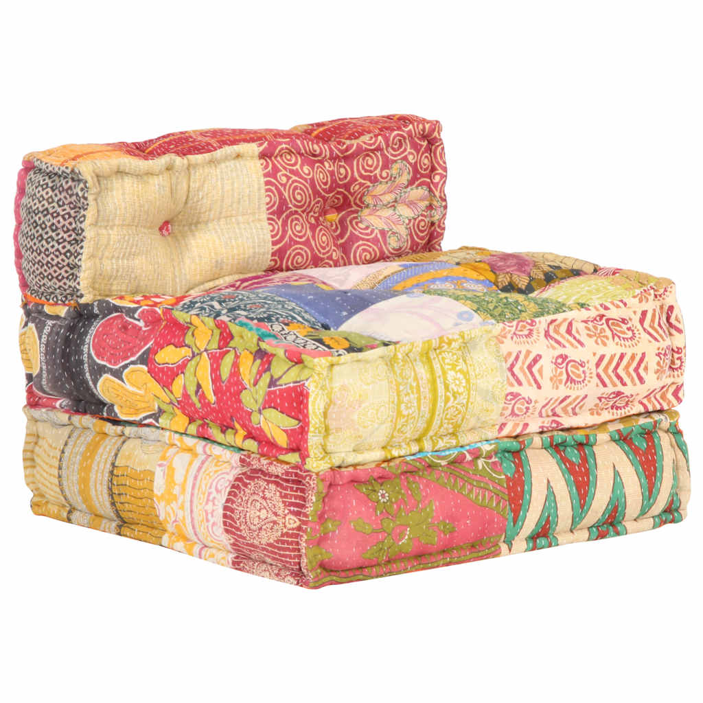 Poef modulair stof patchwork is nu te koop bij PeponiXL, paradijselijk wonen!