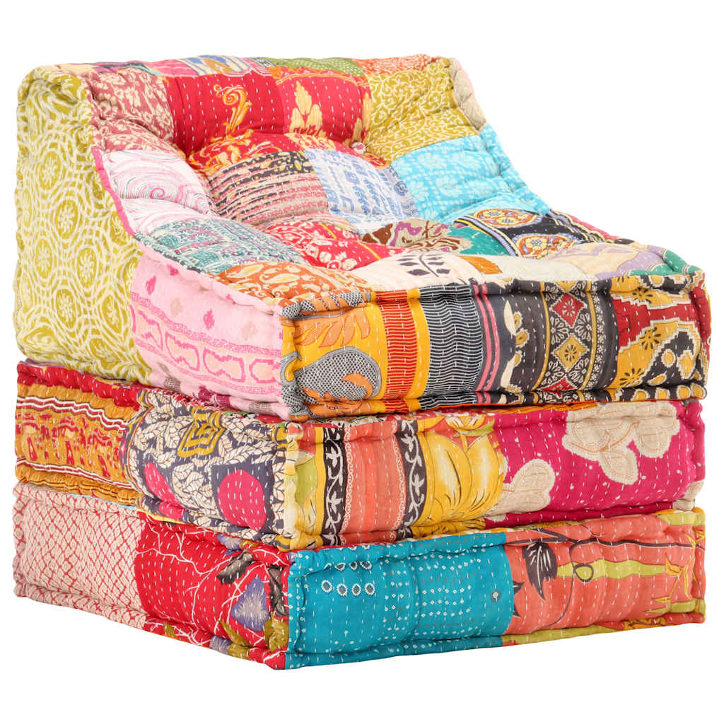 Poef modulair stof patchwork is nu te koop bij PeponiXL, paradijselijk wonen!