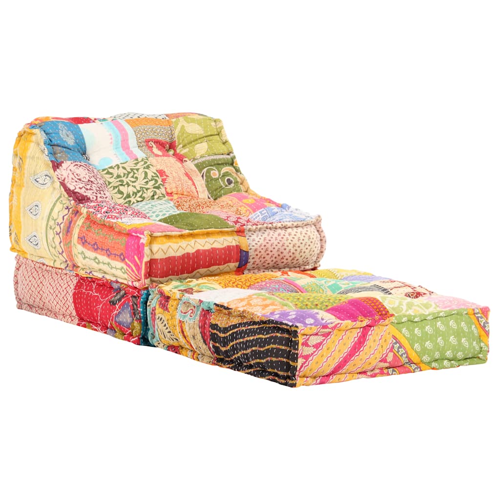 Poef modulair stof patchwork is nu te koop bij PeponiXL, paradijselijk wonen!