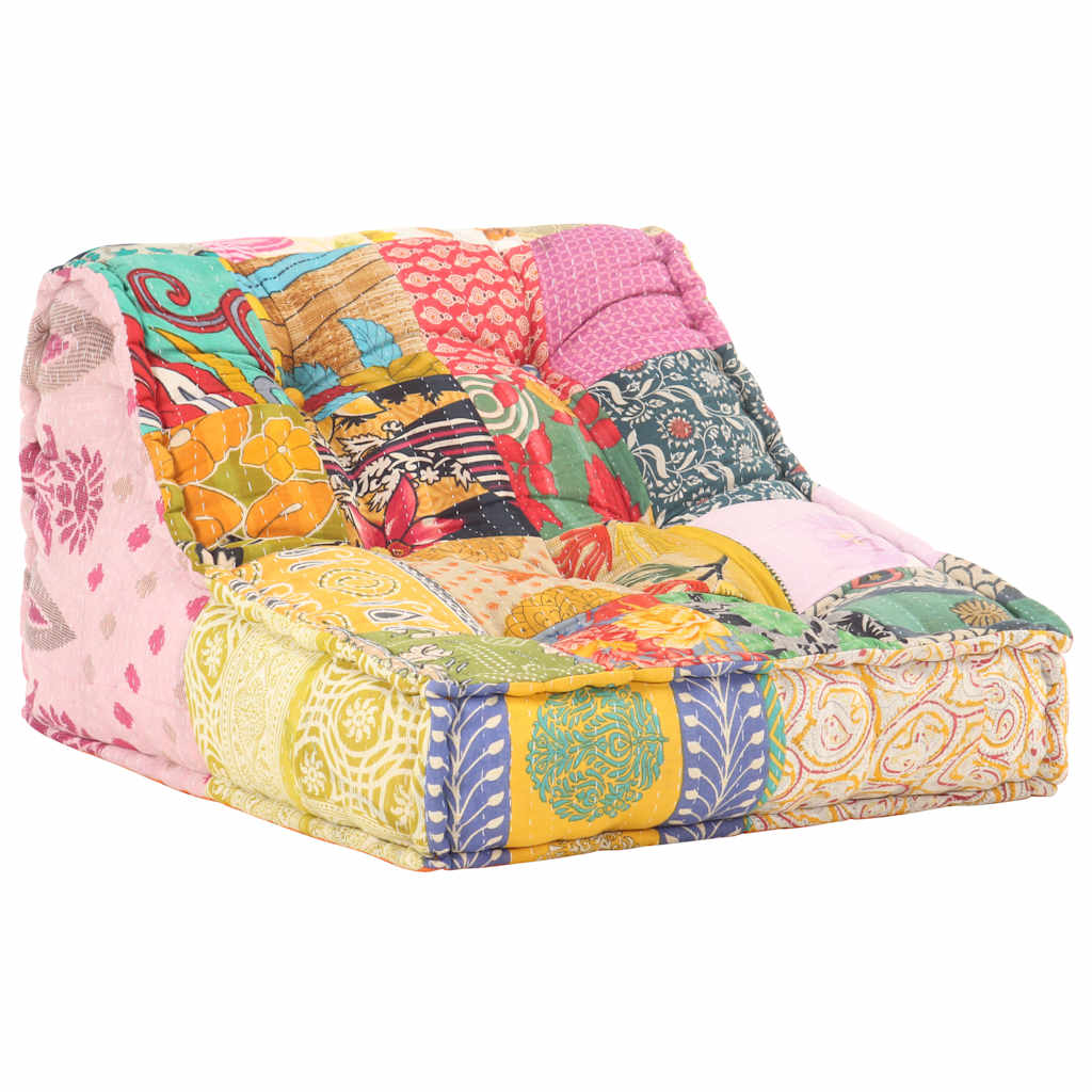 Poef modulair stof patchwork is nu te koop bij PeponiXL, paradijselijk wonen!