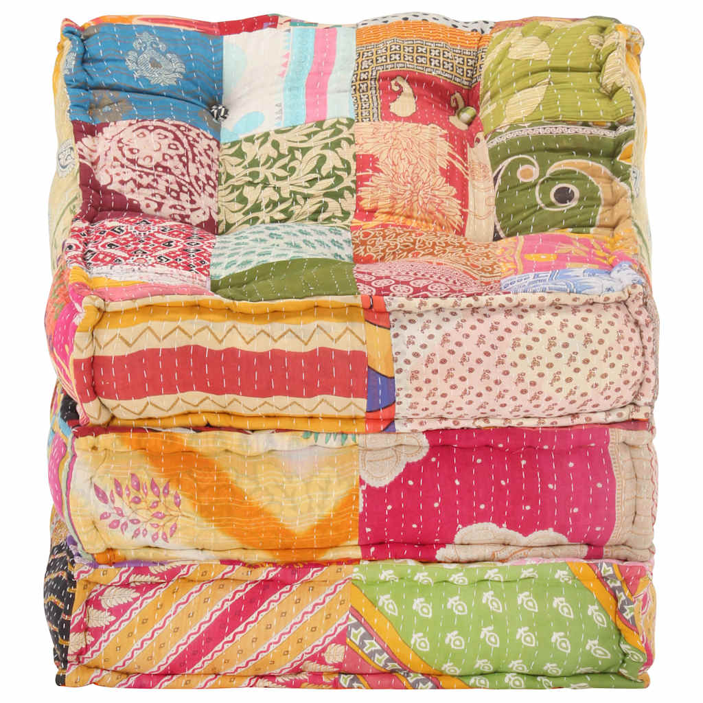 Poef modulair stof patchwork is nu te koop bij PeponiXL, paradijselijk wonen!
