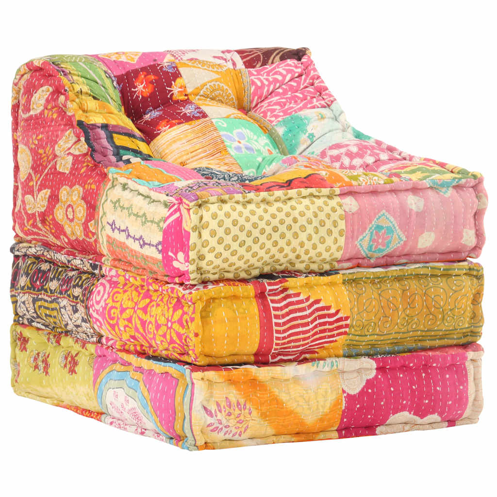 Poef modulair stof patchwork is nu te koop bij PeponiXL, paradijselijk wonen!