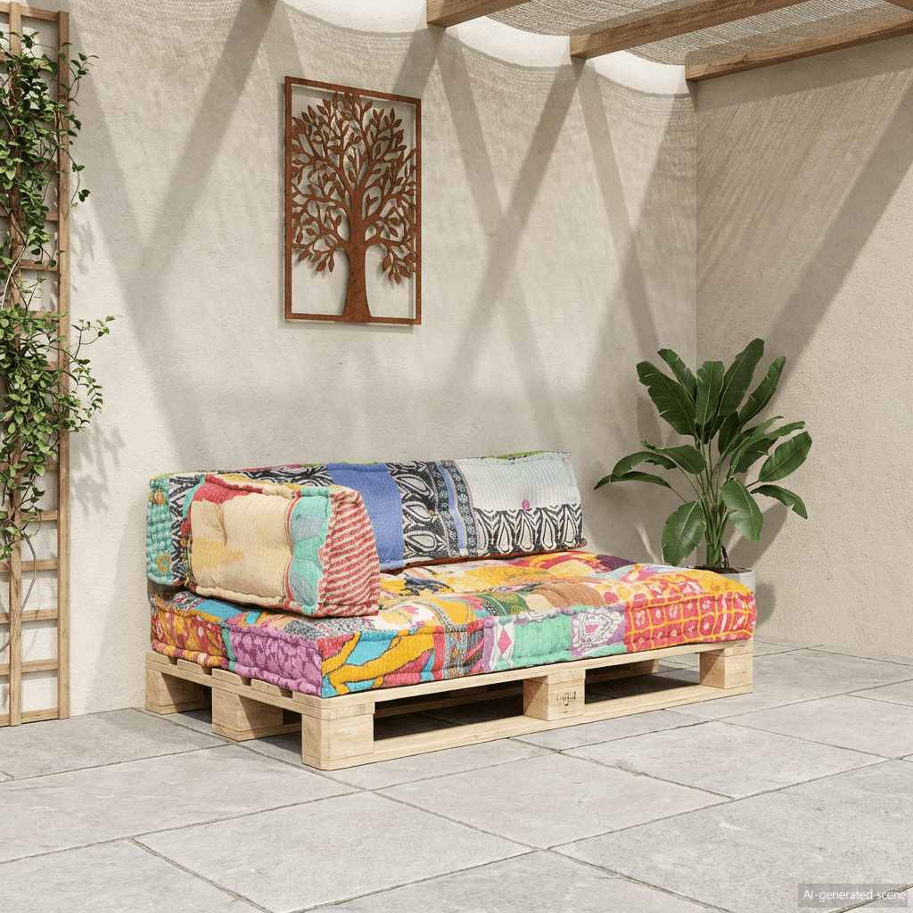 Bankkussen pallet stof patchwork meerkleurig is nu te koop bij PeponiXL, paradijselijk wonen!