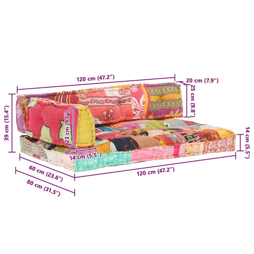 Bankkussen pallet stof patchwork meerkleurig is nu te koop bij PeponiXL, paradijselijk wonen!