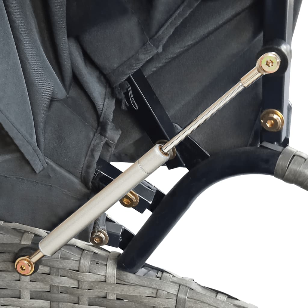 Loungebed met luifel poly rattan grijs is nu te koop bij PeponiXL, paradijselijk wonen!