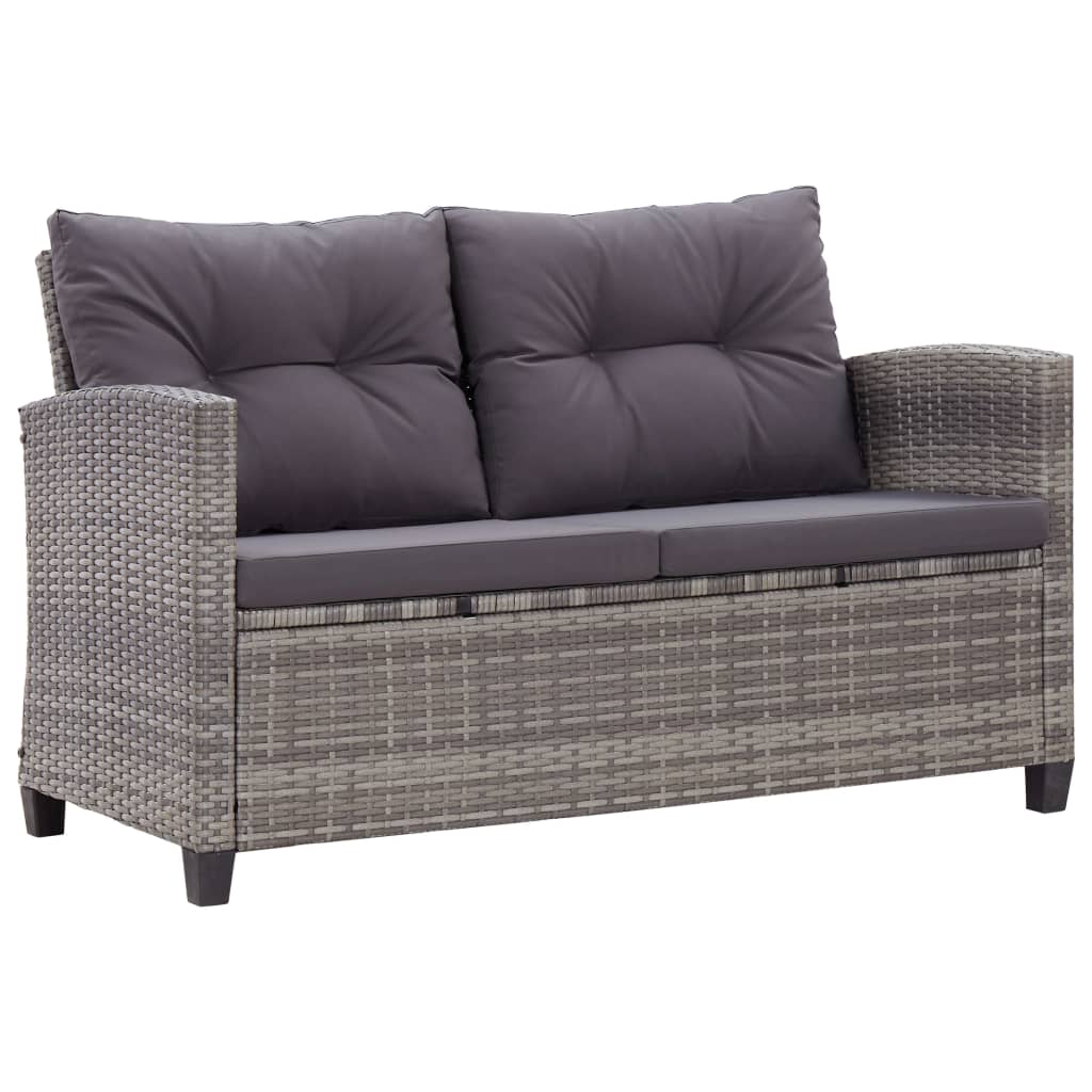 6-delige Loungeset met kussens poly rattan donkergrijs is nu te koop bij PeponiXL, paradijselijk wonen!