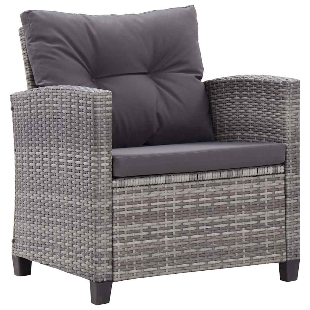 6-delige Loungeset met kussens poly rattan donkergrijs is nu te koop bij PeponiXL, paradijselijk wonen!