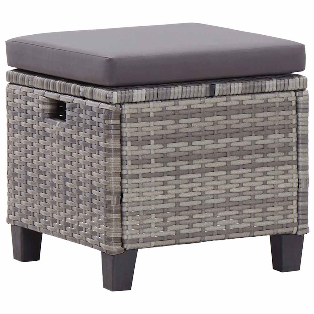 6-delige Loungeset met kussens poly rattan donkergrijs is nu te koop bij PeponiXL, paradijselijk wonen!