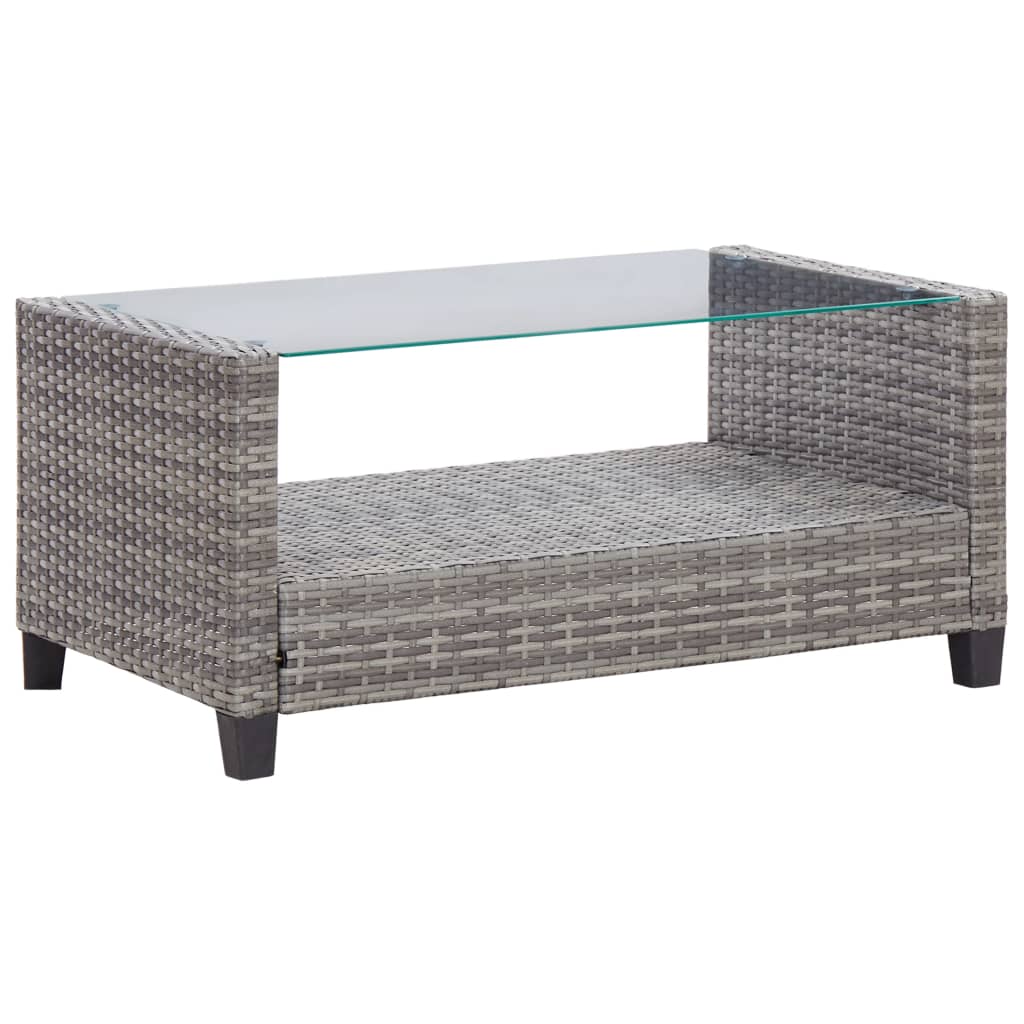 6-delige Loungeset met kussens poly rattan donkergrijs is nu te koop bij PeponiXL, paradijselijk wonen!
