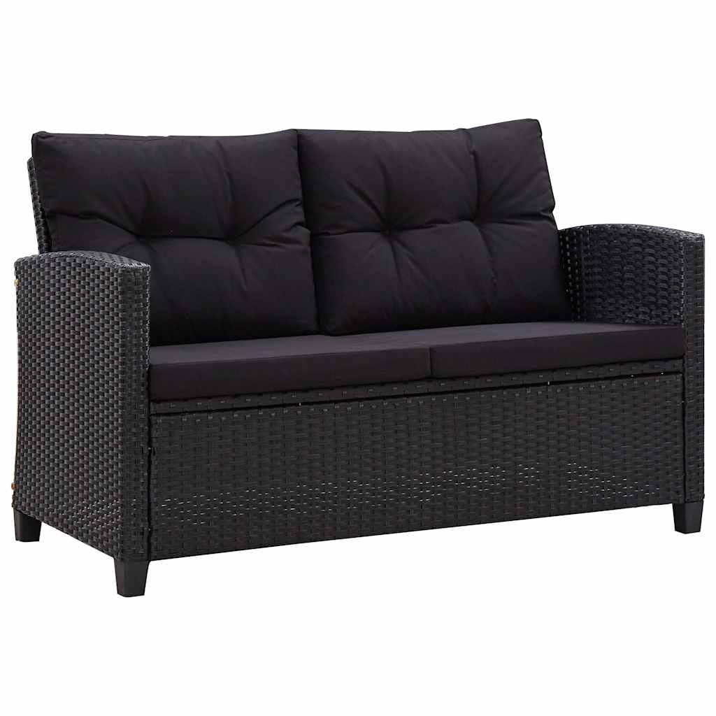 6-delige Loungeset met kussens poly rattan zwart is nu te koop bij PeponiXL, paradijselijk wonen!