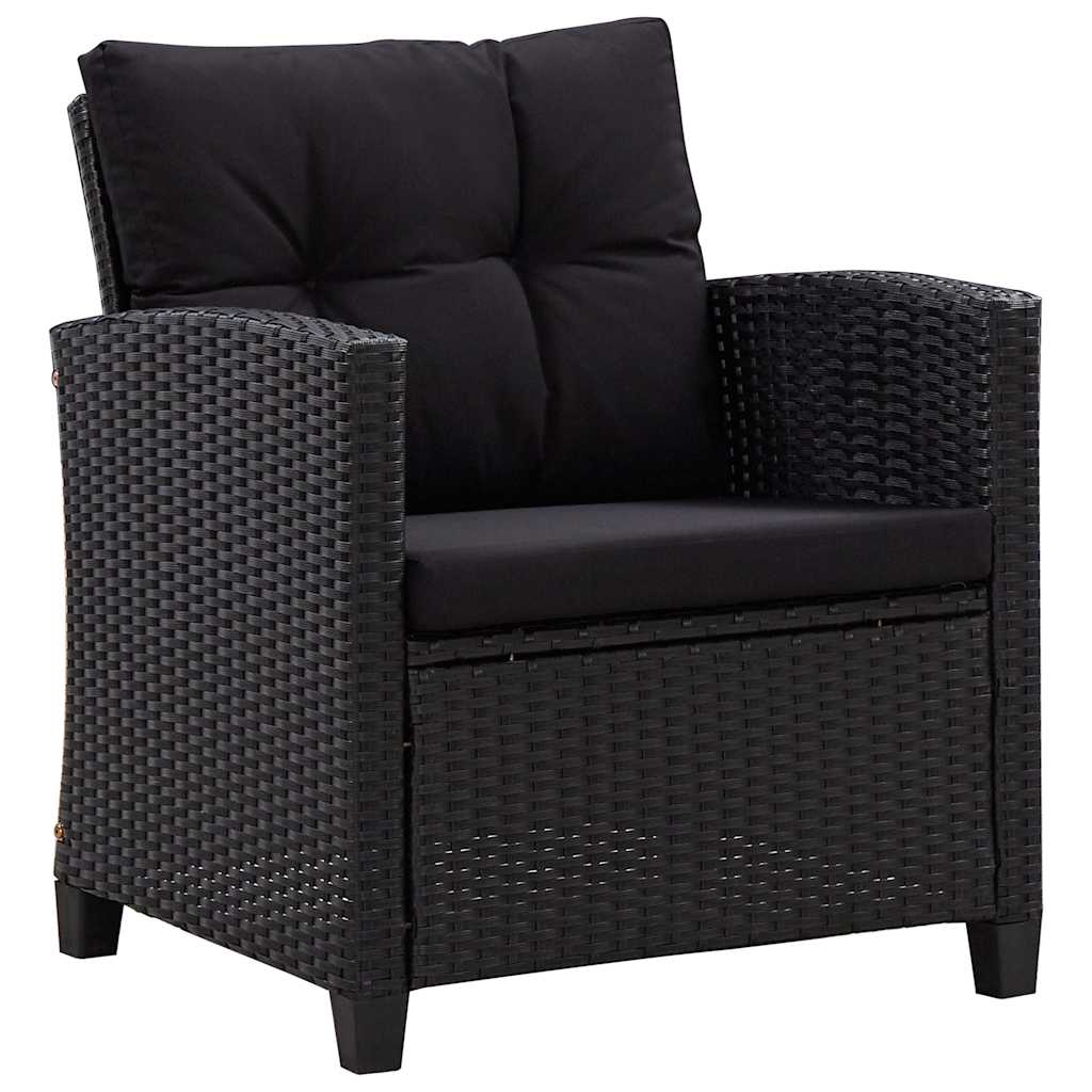 6-delige Loungeset met kussens poly rattan zwart is nu te koop bij PeponiXL, paradijselijk wonen!