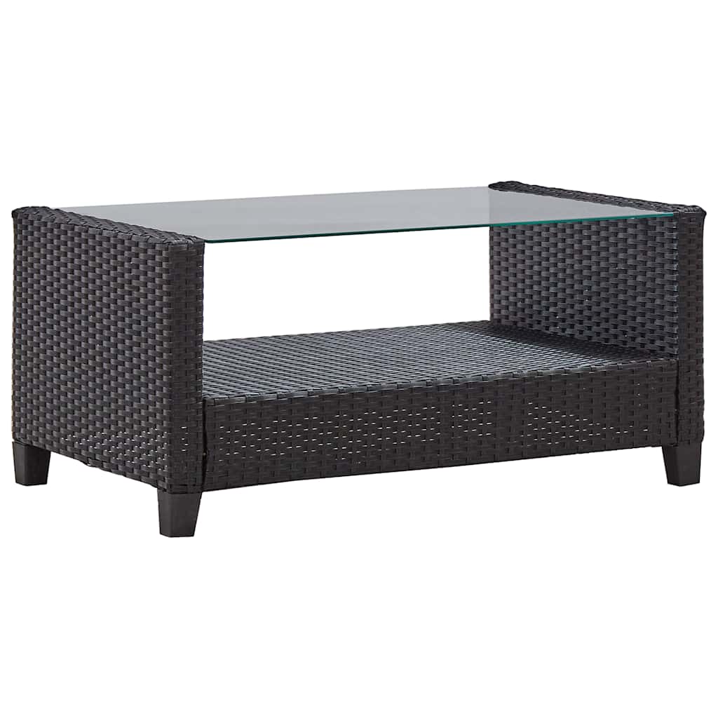 6-delige Loungeset met kussens poly rattan zwart is nu te koop bij PeponiXL, paradijselijk wonen!