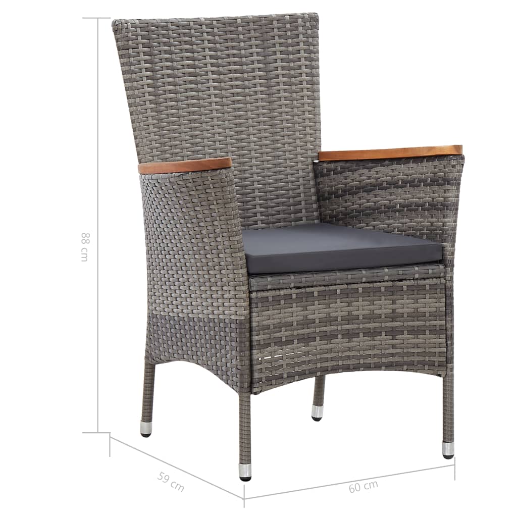 9-delige Tuinset met kussens poly rattan grijs is nu te koop bij PeponiXL, paradijselijk wonen!