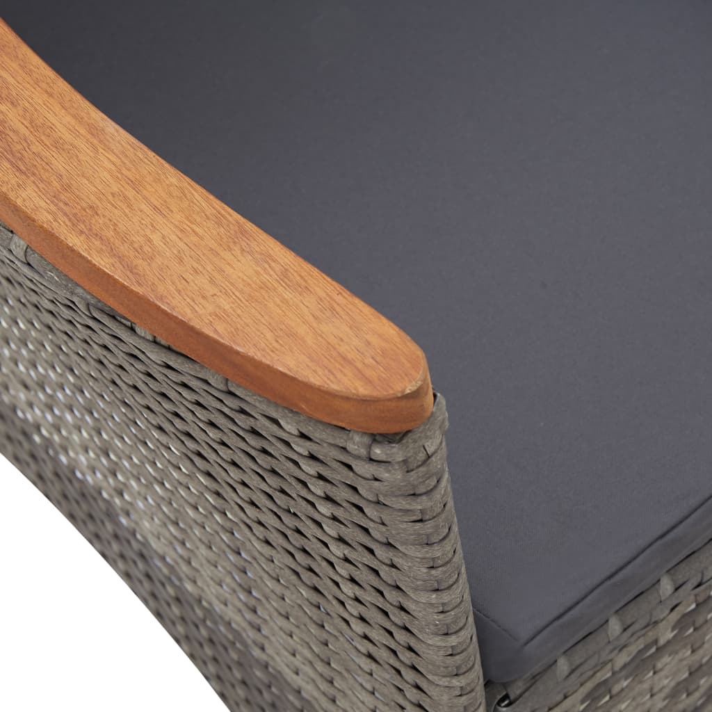 9-delige Tuinset met kussens poly rattan grijs is nu te koop bij PeponiXL, paradijselijk wonen!