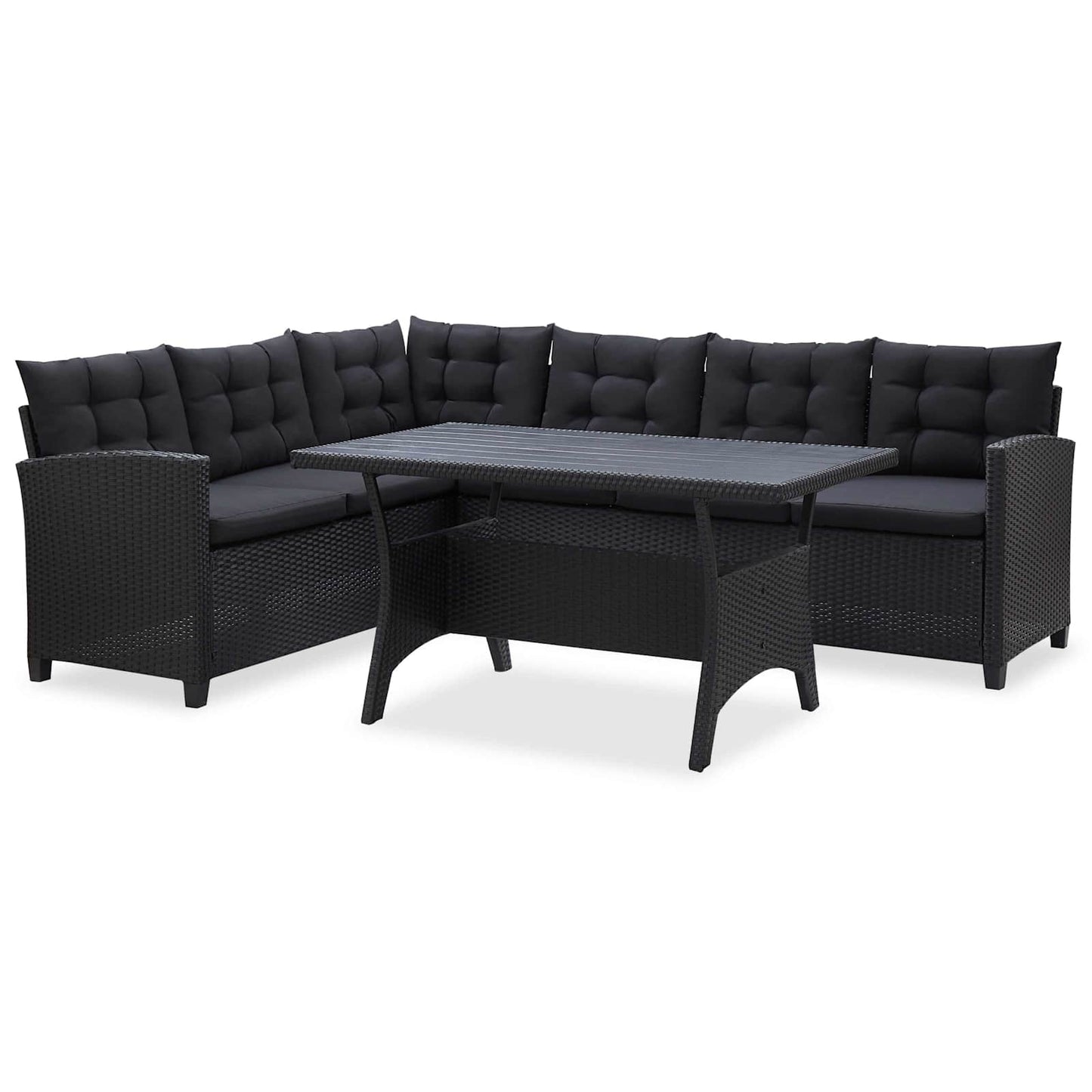 Buitenmeubelsets Zwart poly rattan is nu te koop bij PeponiXL, paradijselijk wonen!