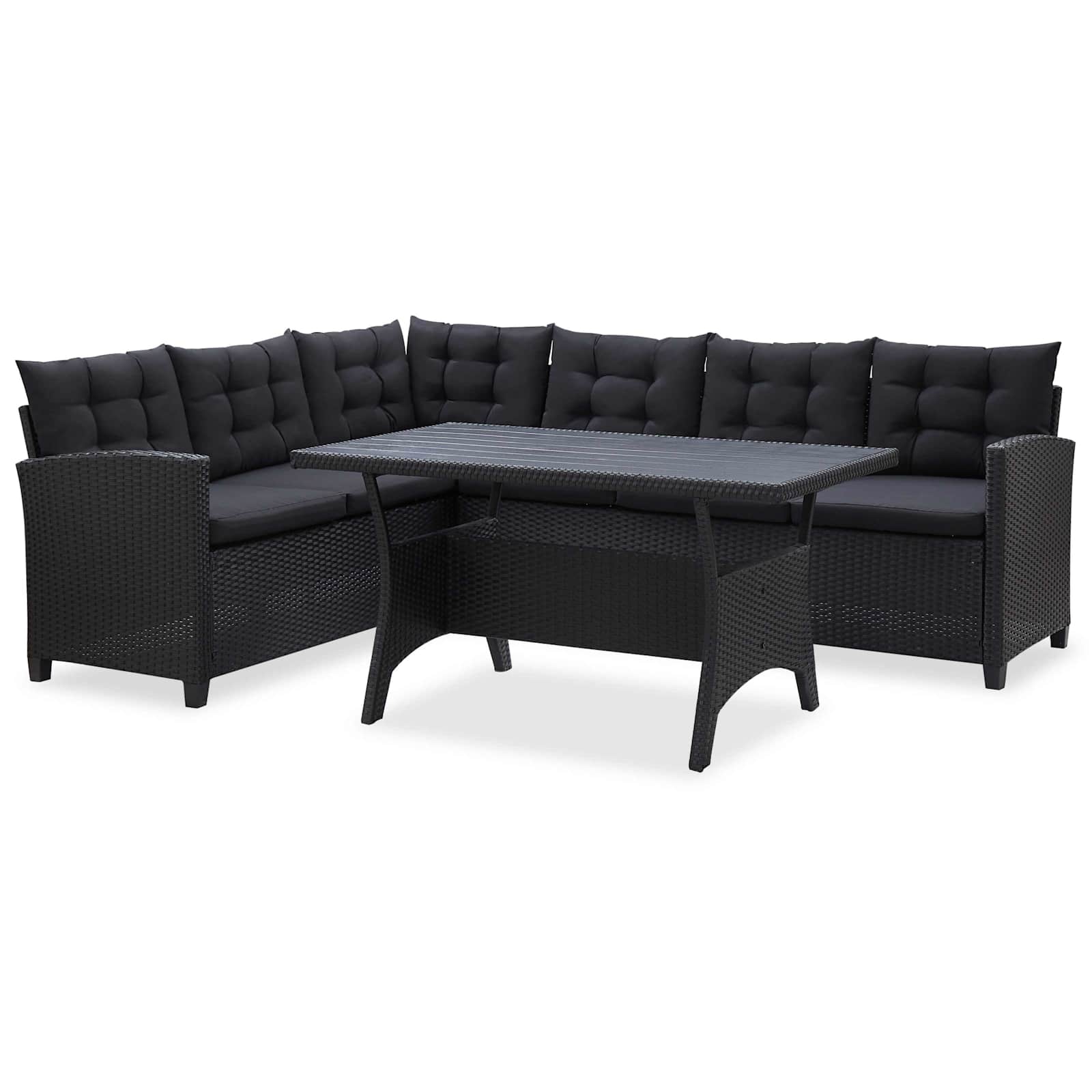 Buitenmeubelsets Zwart poly rattan is nu te koop bij PeponiXL, paradijselijk wonen!