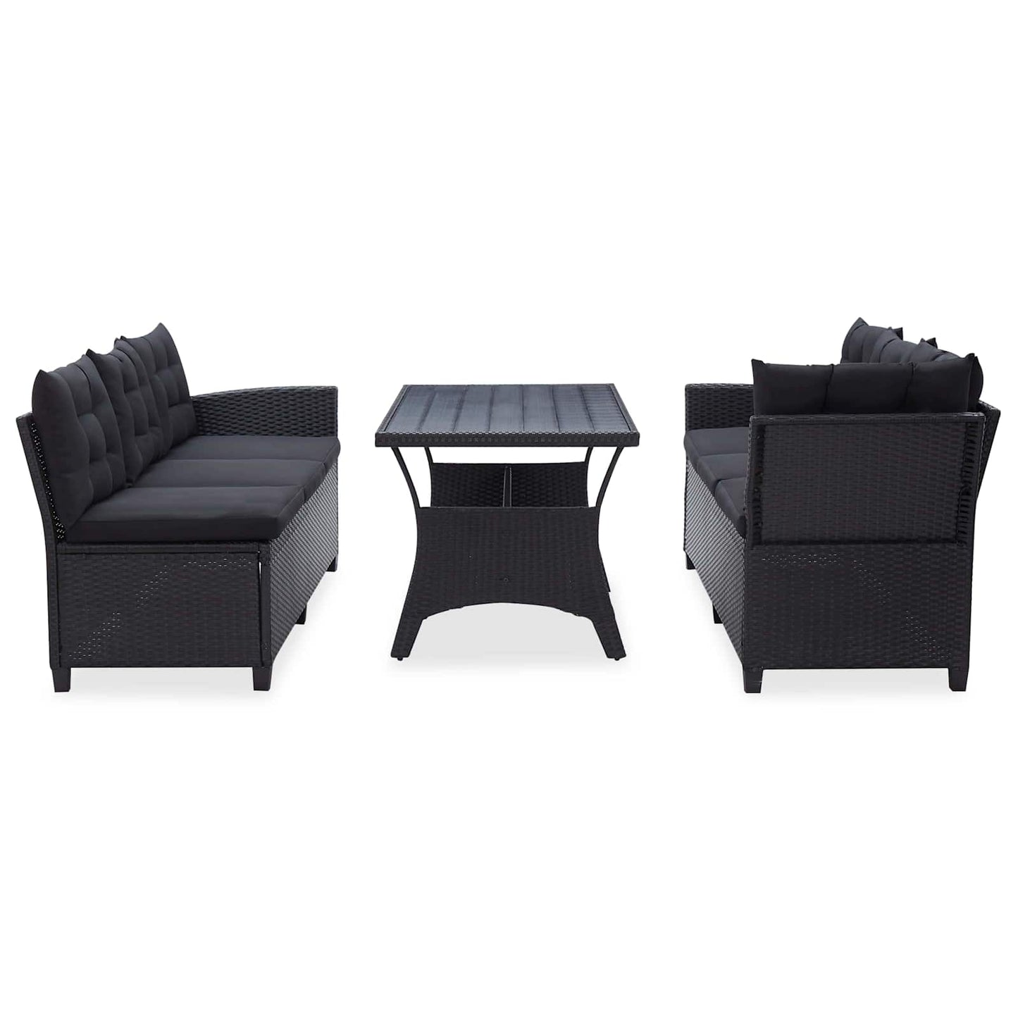 Buitenmeubelsets Zwart poly rattan is nu te koop bij PeponiXL, paradijselijk wonen!