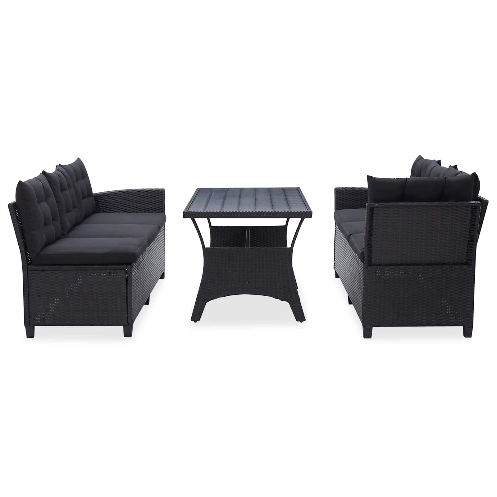 Buitenmeubelsets Zwart poly rattan is nu te koop bij PeponiXL, paradijselijk wonen!