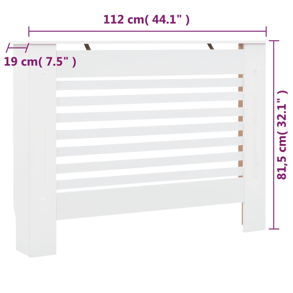Radiatorombouwen 2 st 112x19x81,5 cm MDF wit is nu te koop bij PeponiXL, paradijselijk wonen!