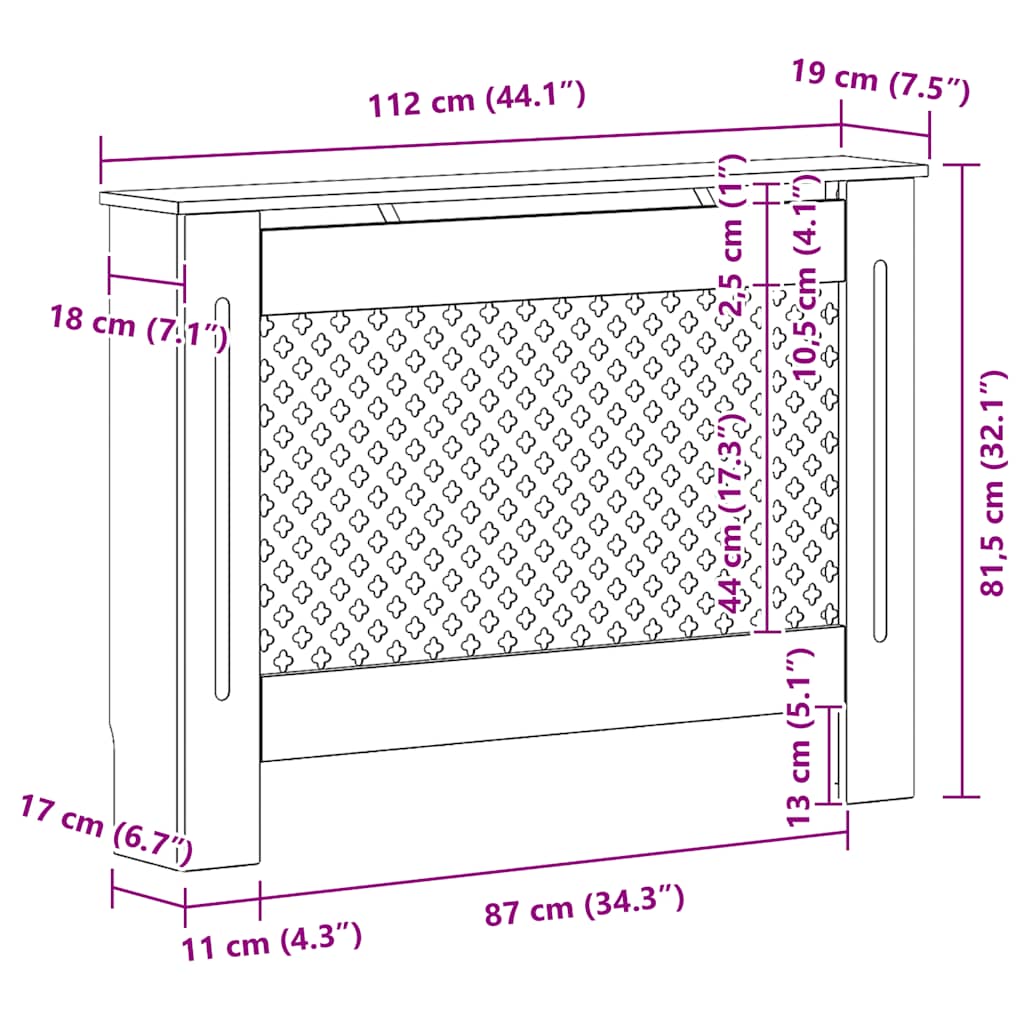 Radiatorombouwen 2 st 112x19x81,5 cm MDF wit is nu te koop bij PeponiXL, paradijselijk wonen!