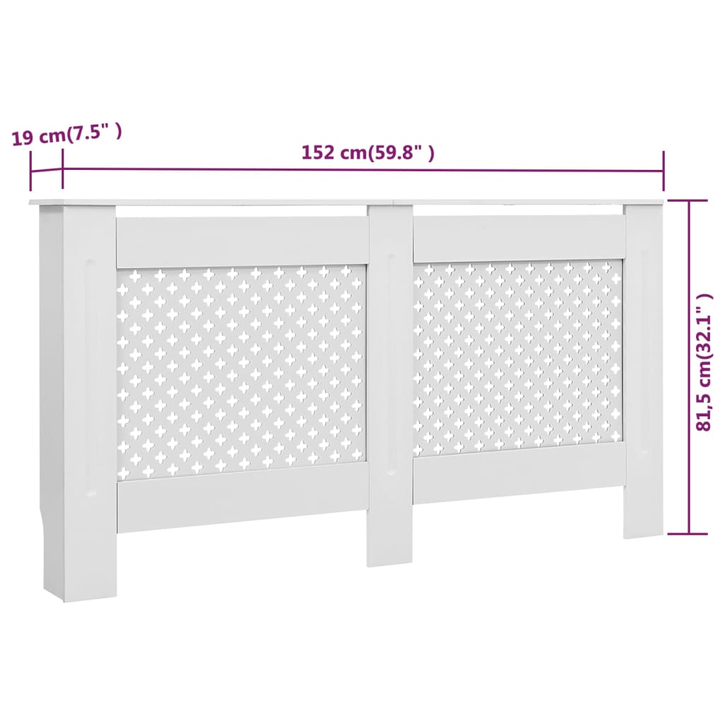 Radiatorombouwen 2 st 152x19x81,5 cm MDF wit is nu te koop bij PeponiXL, paradijselijk wonen!